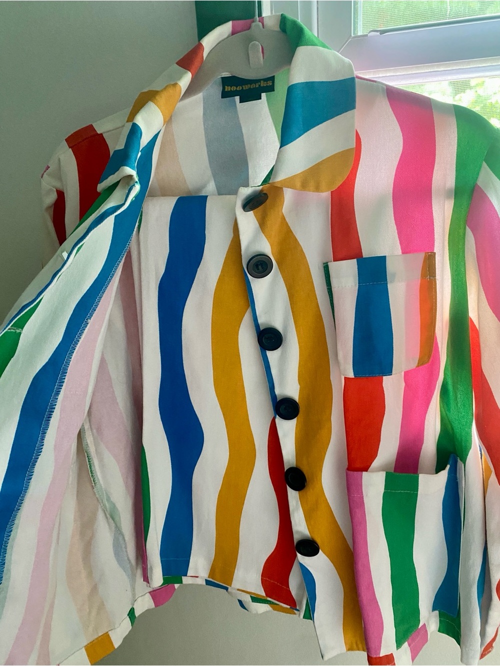 Nooworks Multicolor Vertical Stripe Cotton Jacket - Picture 2 of 7
